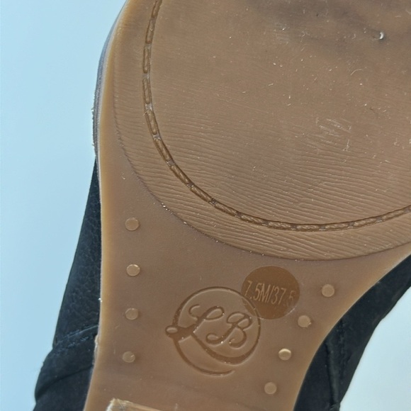 Lucky Brand Lakmen Booties Peep Toe Stacked Heel Size 7.5 - Picture 12 of 15